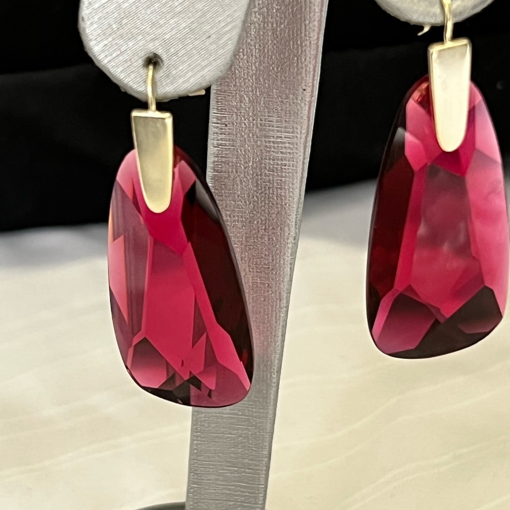 NWT Kendra Scott RARE & Retired Maize Earrings Clear Berry & Yellow Gold GORG! - Picture 9 of 9